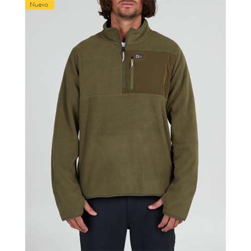 Sudadera Salty Crew Ebbtide 1/2 oliva - Imagen 2